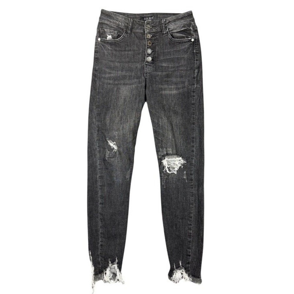 Judy Blue Womens High Rise Skinny Distressed Jeans Faded Black JB84169 Size 3/26